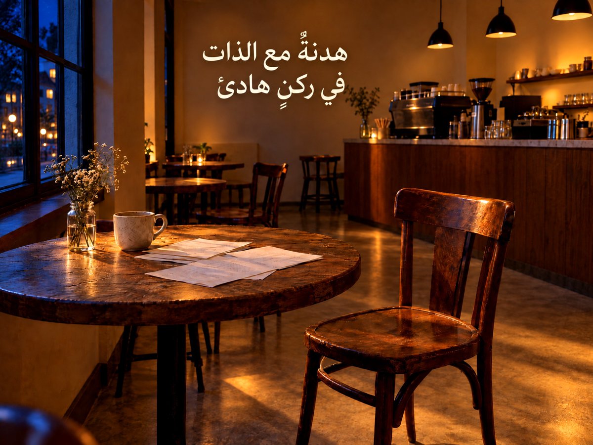 omar_alsnoy's tweet photo. على كرسي في ركن قصي من المقهى
وفي ليلة جمعة طاب مساؤها واعتدل
جوها جلست ألملم شتات أوراقي المبعثرة.

لم أكن هارباً منها فالمواجهة قدر العاقل
ولكنها لحظة خلوة لا بد منها  حيث ينتاب 
الروح نصيبها وحظها من تأمل أرق الأسئلةوالبحث عن أجوبتها.

حين تختنق النفس بالأسئلة وتتزاحم التفاصيل على عتبات الذاكرة يصبح ذلك
الركن الهادئ واحةً أبوح فيها مع الذات
لا هرباً منها.

ففي مثل هذه اللحظات تنكشف الأوراق الحقيقية التي نحتاج حقاً إلى قراءتها بعمق.

تأتي ليلة الجمعة بسكونها ووقارها لتمنح
الروح هدنة مؤقتة فرذاذ النسيم العليل الخارجة من زوايا المقهى تكاد تمسح غبار الأسبوع الطويل بينما يرتسم طيف فنجان القهوة كشاهد صامت على رحلة العقل
وهو يقلب صفحات الأمس ويرتب ملامح الغد.

إنّ الهمّ والأرق ليسا بالضرورة عبئاً ثقيلاً
بل هما أحياناً ضريبة لليقظة ودليلان
قاطعان على أن القلب لا يزال ينبض بالحياة
وأننا لم نعتد الاستسلام للتيار.

إنني حينما أجلس مع نفسي وأراجع مع ذاتي فاتورة أيامي السابقة أحاول البحث عن حلول دائمة لا مؤقتة ولكن قد يعيق حركتي صخرة عظيمةمن المشاكل عندها أتوقف لحظات
لا لأستسلم لها بل لأتأمل كيف أتجاوزها.

ربما لا يكون الحل في إزاحتها دفعةً واحدة
بل إن أبدأ بخطوة صغيرة ثم أتبعها بأخرى فبعض الطرق لا تنكشف إلا لمن يهدأ قليلاً ويمنح نفسه فرصةً للتفكير.
