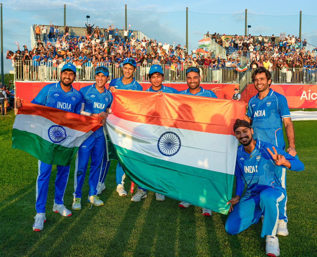 harshvshringla's tweet photo. What a spectacular victory! 🇮🇳🏆

Heartiest congratulations to Team India on winning the Gold Medal at the Asian Games with a thrilling 19-run victory over Pakistan in the final. 🥇🏏

A proud moment for every Indian! Your grit, determination and team spirit have once again made the nation proud.

@BCCI 
#AsianGames #TeamIndia #Cheer4Bharat #IndianTeam #Cricket