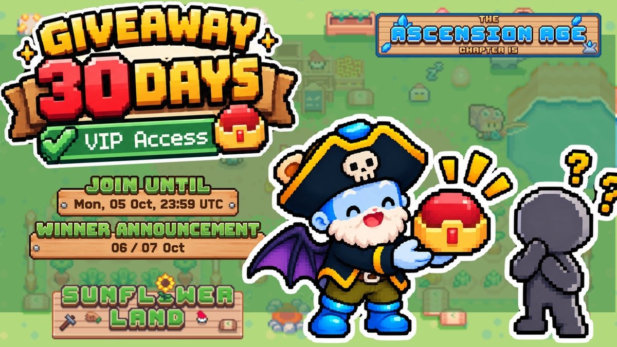 Freako_ID's tweet photo. 🎁 GIVEAWAY TIME -  KEEP PLAYING SFL Cuz... 🌻
🎁

Yesterday, I shared what keeps me opening my farm every day. 🌻
It's not only about the rewards, but about why @0xSunflowerLand is worth to play.

You can read my thread here:
👉 https://t.co/hs7c499kqt

And now it's your turn.
What keeps YOU playing SFL? 👀🌻

🎁 Giveaway Rules:
1️⃣ Follow me & @0xSunflowerLand 🌻
2️⃣ Like ❤️ & Repost ♻️ this post
3️⃣ Tell me :
- what makes you open and play SFL everyday
- show me your farm 📸🌾
- Also tag 1 friend to read your story 👨‍🌾

⏰ Giveaway Period
Replies will be counted until:
📅 Monday, October 5, 23:59 UTC

The winner will be randomly selected from eligible entries. 🎲🎁
🏆 Winner Announcement:
Tuesday/Wednesday, October 6 / 7

#SFL #SFLCreator #SunflowerLandFarm #SunflowerLandWeekly #GameFi #Web3Gaming #GiveawayAlerts #RoninNetwork