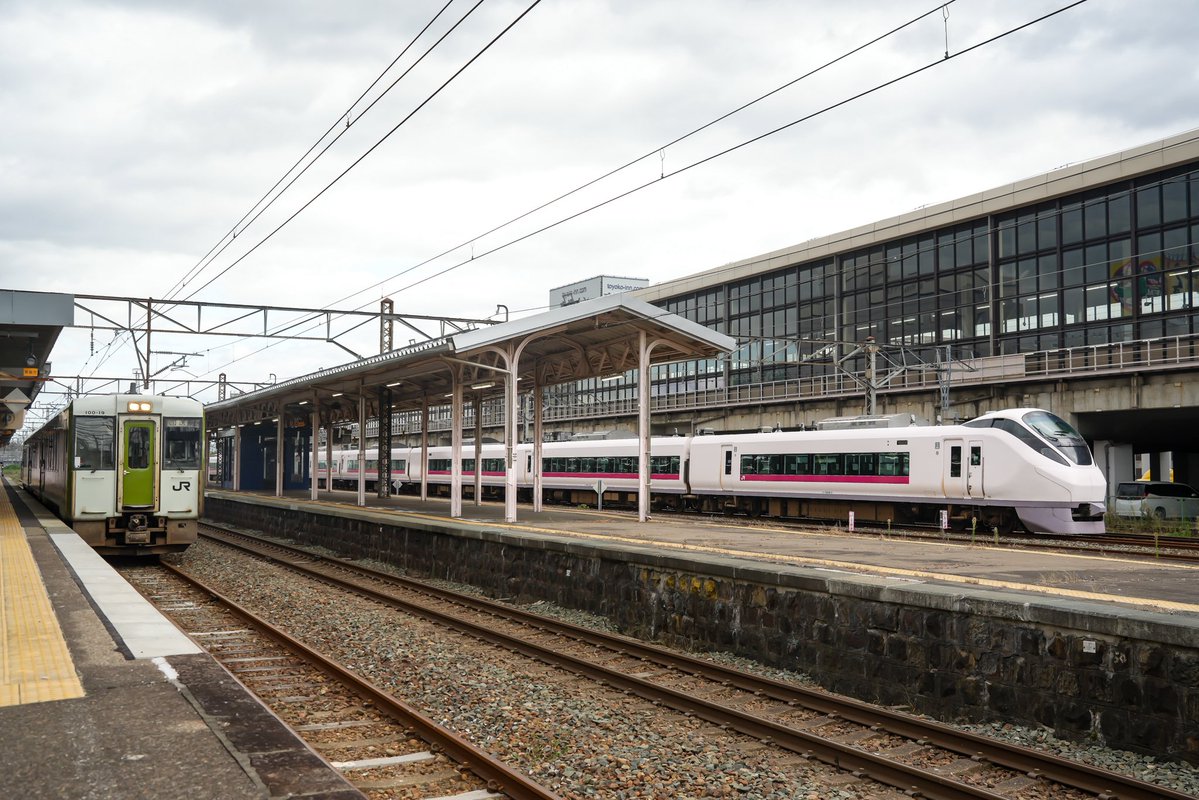 atsushi1121's tweet photo. 2026.10.3
東北本線　北上駅
E657系 K4編成
盛岡地区ハンドル訓練　北上留置

昨日仙台以北に初入線したE657系。

701系盛岡車・IGR7000系・キハ100の並びは郡山入場時に可能性あるかと思いますが…
ついに本場岩手で実現しました。 https://t.co/woOQ6LjEit