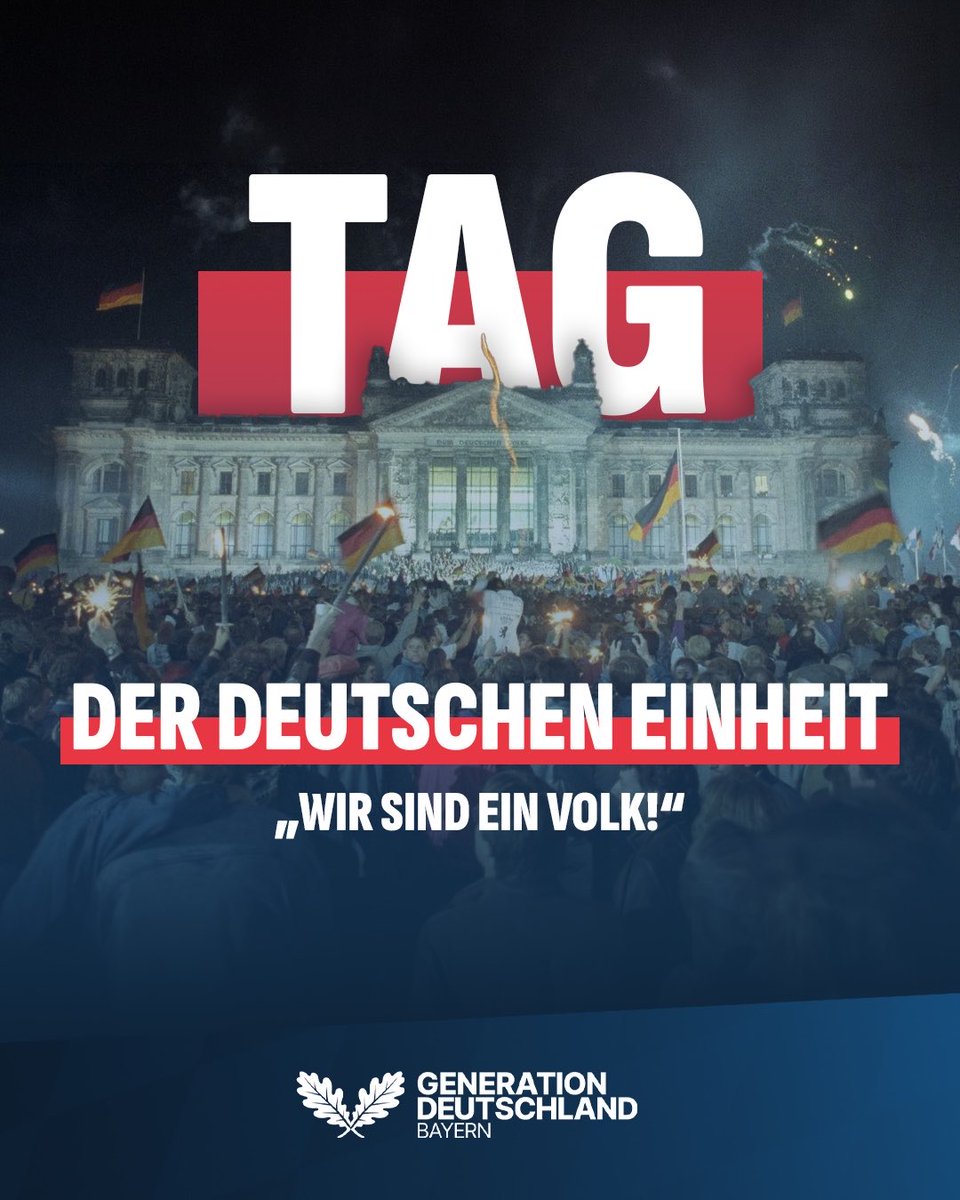 GenerationDeBy's tweet photo. Es kam zusammen, was zusammengehörte.
Das deutsche Volk wurde wiedervereint.

Ein Volk, das unfreiwillig getrennt wurde. Über Generationen hinweg. Wurde endlich wieder eines.
Wahrlich ein Tag, um stolz zu sein. https://t.co/0UsEJCLyV8