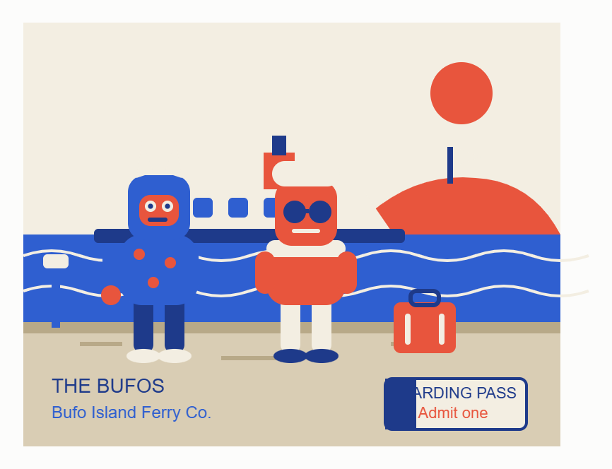Hisarlikizmir's tweet photo. All aboard for Bufo Island ⛴️
Meet The Bufos: strange, stylish, blue-and-red characters. Got an invite code? Claim your spot and get your boarding pass.
🔗 https://t.co/WbsC2kIdBE
#TheBufos #NFT @THEBUFOS https://t.co/JdRzUbStMC
