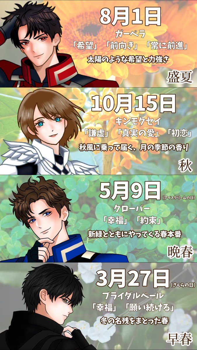 parumaruf's tweet photo. 初解禁！こちら、4人の誕生日です！
#共鳴戦記レゾナンス https://t.co/pZ2WKlFxqJ