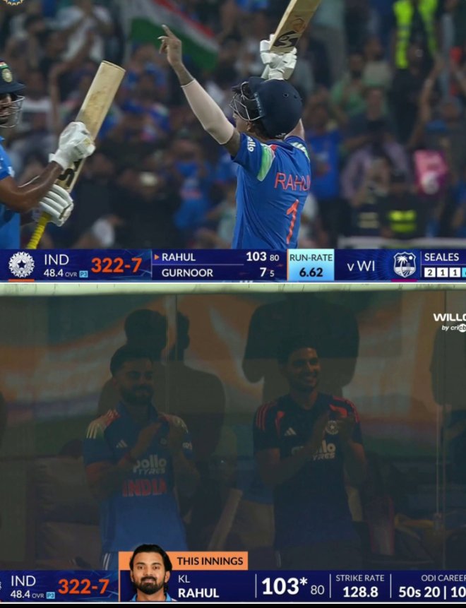 softlywiredd's tweet photo. #KLRahul #INDvsWI 
The situation gets tough KL Rahul gets tougher 💯💙 https://t.co/71IXgKYUFu