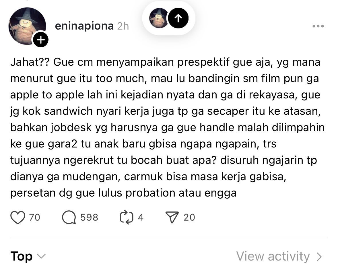 taurosze's tweet photo. HATI AKU TERMASUK BERSIH TERNYATA

Dibawain brownies kek gitu mah aku bakal seneng mana itu buatan ibunyaa. Kok ada org yg  begini, repost an IG nya jg ga sesuai. 

dan ternyata dia juga masih probation bukan manager bjir😭 

BUSUK BANGET ATI LO MBAA https://t.co/royAsX1iR9