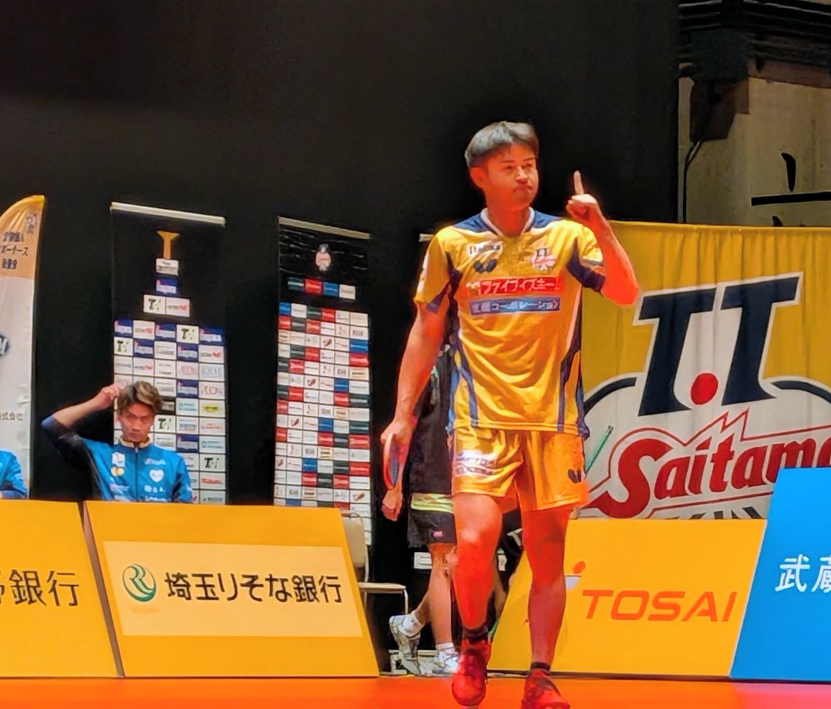 MasaTnb's tweet photo. 今日は大夢さまさまでした
ダブルス&amp;VMの2点取りありがとう！！

T.T彩たま3-2岡山リベッツ
#TT彩たま https://t.co/LwY11gnmGn