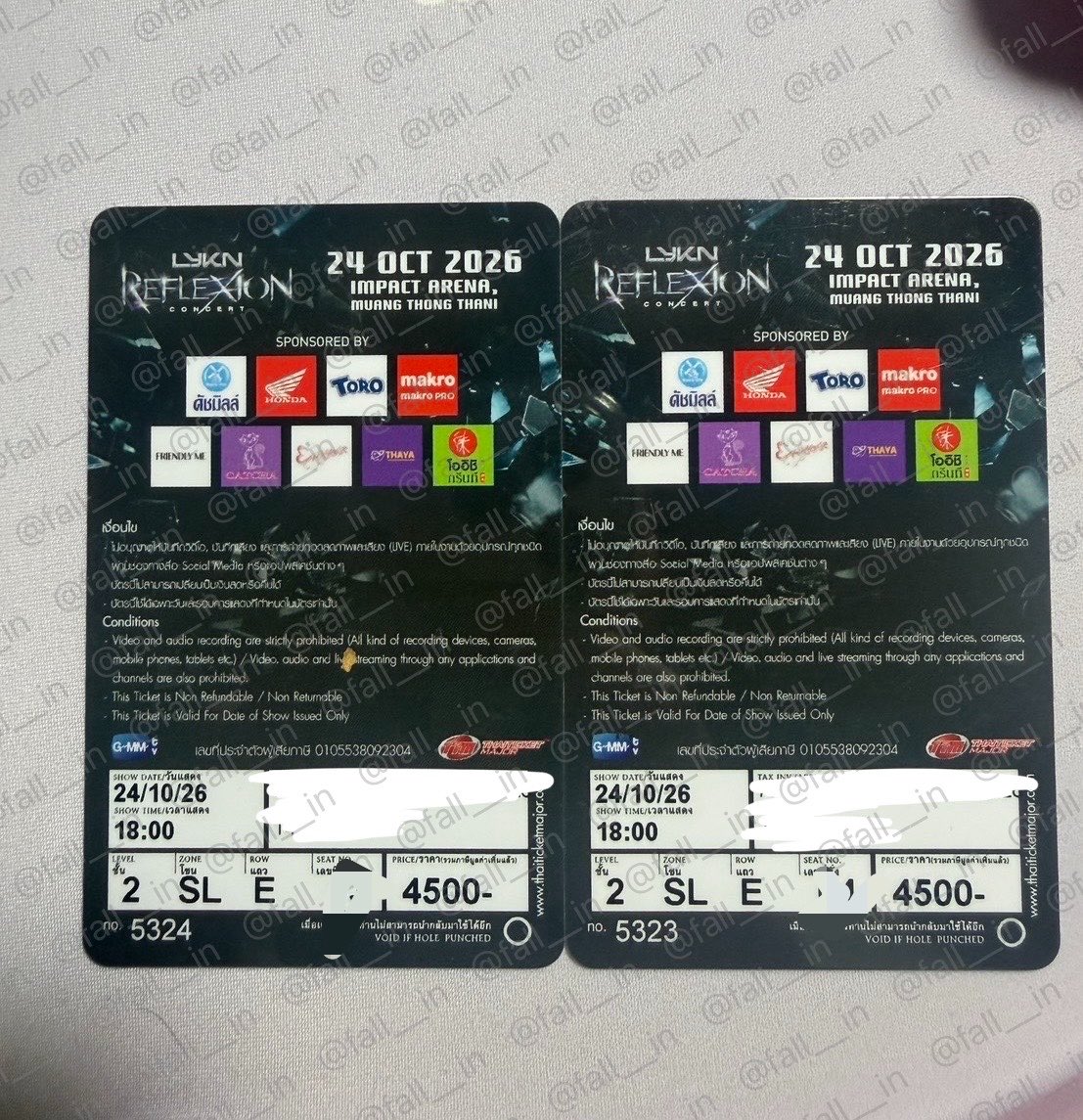 Fall__In's tweet photo. รีทวิตนี้แจก 100 วันคอน*

WTS / ปล่อยบัตร

#LYKNReflexionConcert

วันที่ 24/10
รับบัตรแข็งแล้ว นับรับชนมือ ไม่มัดจำ
ตามแนวบี

ที่นั่งริมทางเดิน 2 ใบติด 
*not original price* 

#ตลาดนัดlykn https://t.co/588FJ6md7I