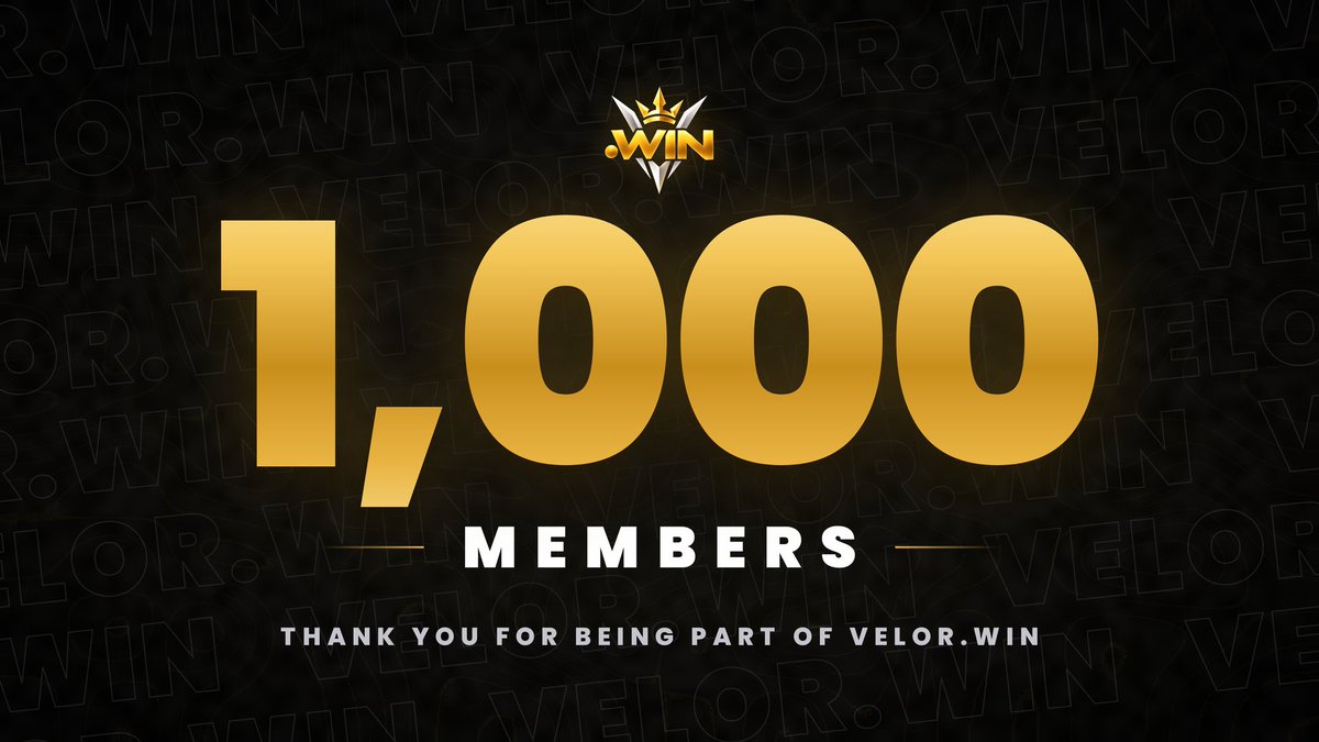 VelorWin's tweet photo. 1,000 members on https://t.co/rqM0dwTAkv  in one day🏆

Thank you to everyone who's joined, played and shared. This is only the beginning 💛

Join us 👇
https://t.co/rqM0dwTAkv - https://t.co/15SgLXlLrf https://t.co/pExgeX0cjM