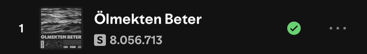 CrushChart's tweet photo. Ölmekten Beter, Spotify’da 8 milyon dinlenmeye ulaştı! 😭🎉 https://t.co/jF3sL6kDzE