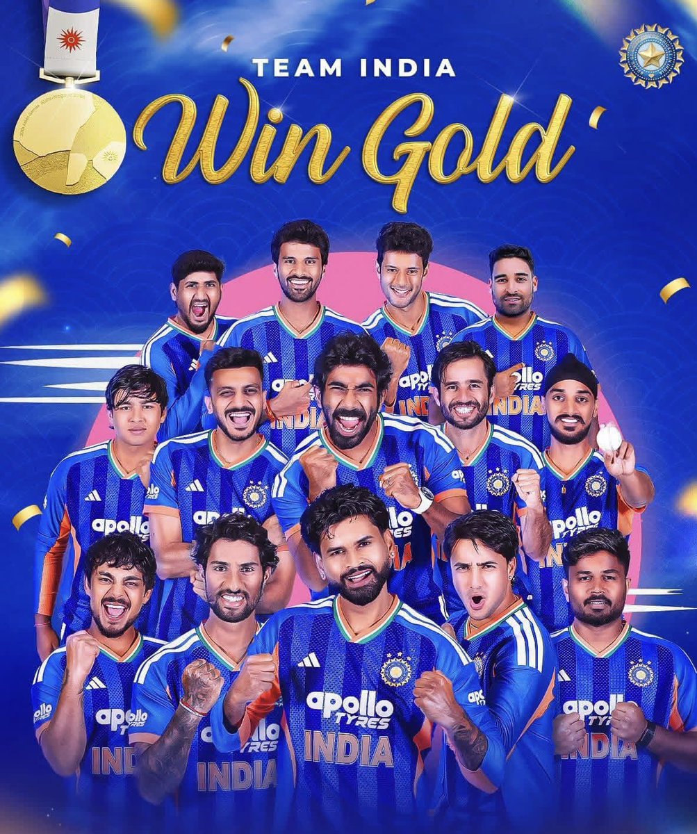 abuasimazmi's tweet photo. Heartiest congratulations to the Indian Men's Cricket Team on their outstanding performance and Gold Medal victory at the Asian Games 2026!

Your hard work, discipline, and winning spirit have brought immense pride to the nation and raised the Tricolour high. You have made every Indian proud!

#AsianGames2026 #India #GoldMedal #Cricket