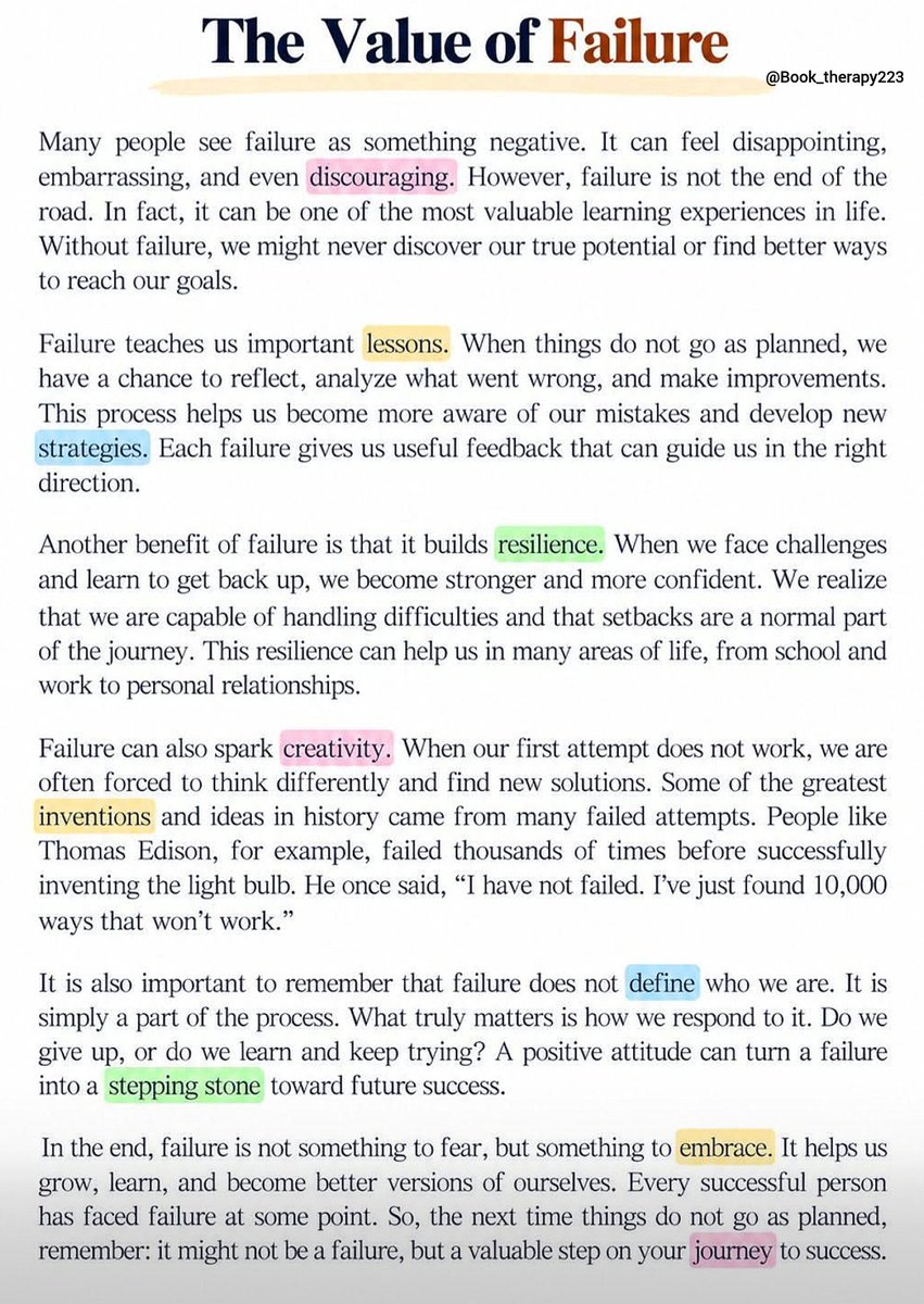 Book_therapy223's tweet photo. The Value of Failure https://t.co/sSpANlalwV