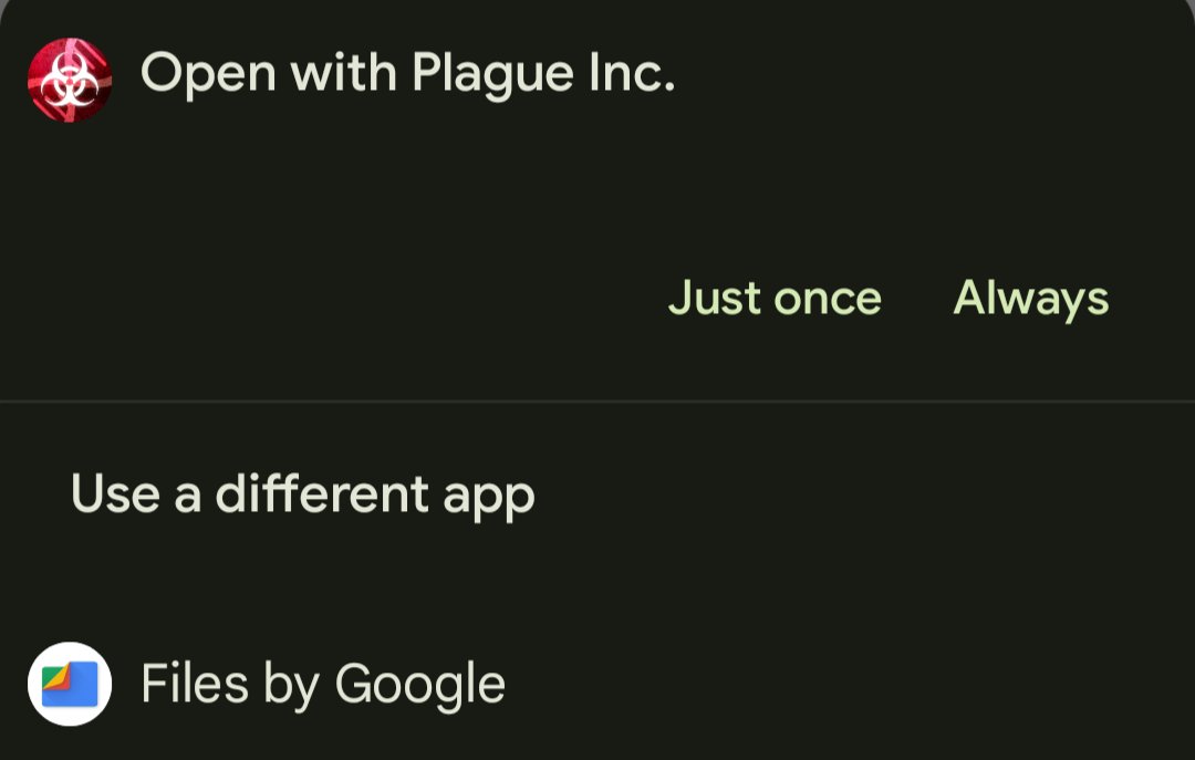 pluck2ys's tweet photo. My phone wants me to open a .zip file with Plague Inc https://t.co/raGglmhpeu