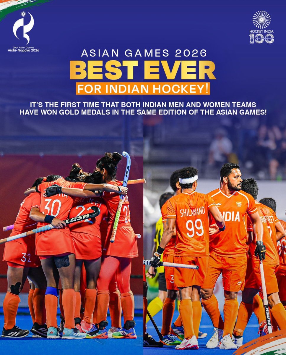 dreamylittlefox's tweet photo. Are the golden days of #indianhockey are coming back?  
Both Women’s and Men’s teams qualify for the Los Angels Olympics 2028!! 

#Asiangames #Hockeyindia https://t.co/oaCykTPJQD