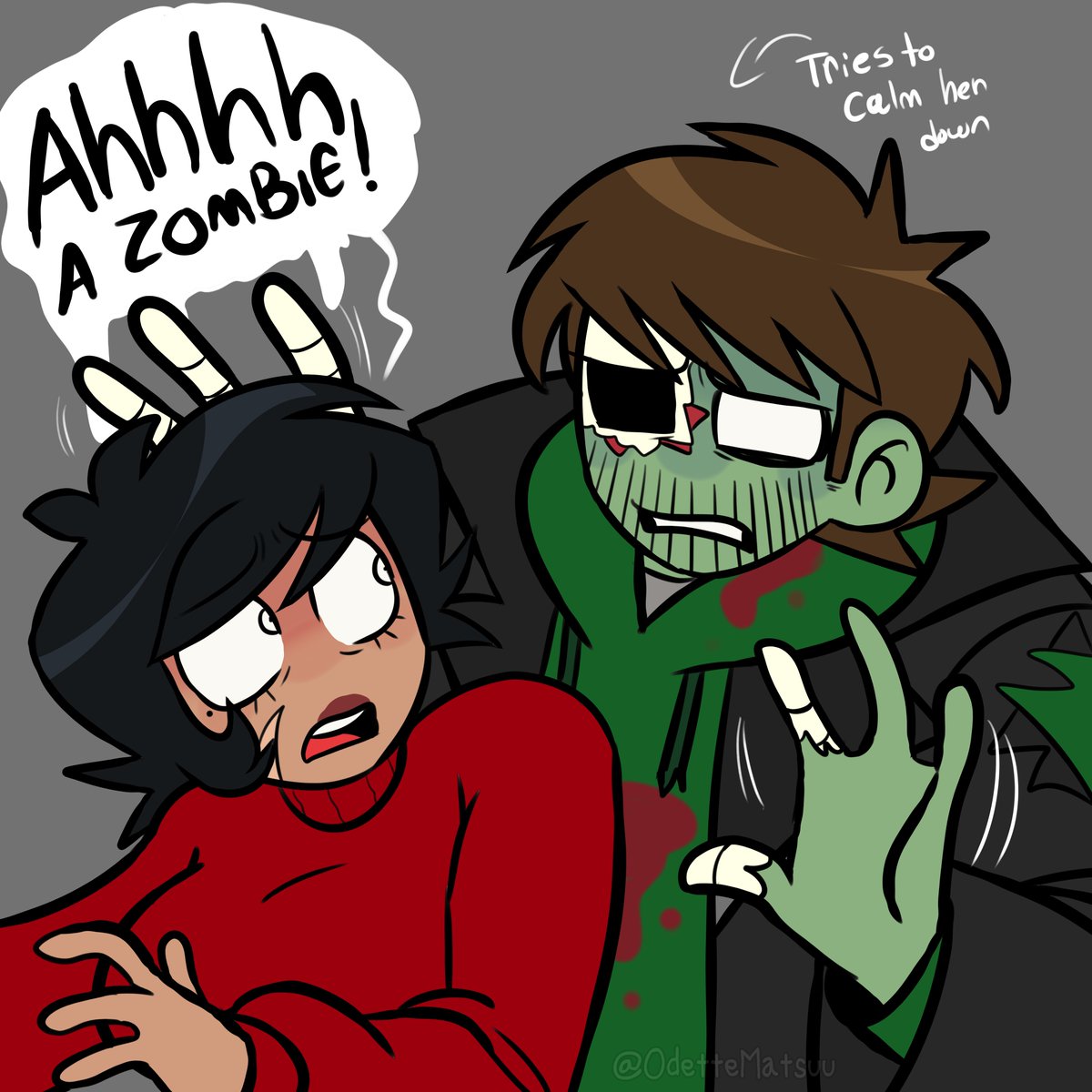 OdetteMatsuu's tweet photo. He's a zombie!! (spooky moment)
#eddsworld #ColaSwan https://t.co/evHjkfeizx