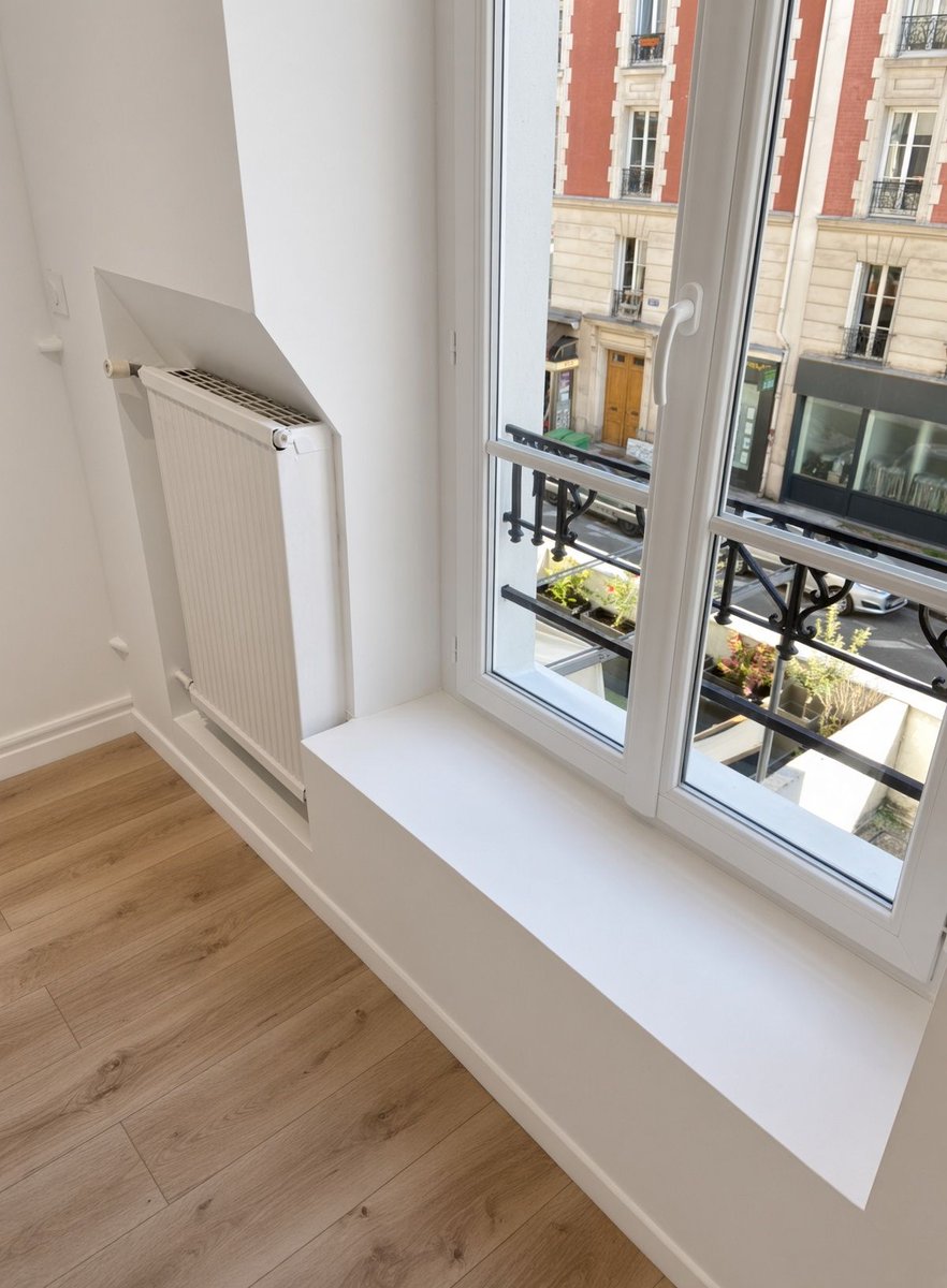 BTPDesign1's tweet photo. Fenêtre et radiateur repris. L'hiver se joue ici : le chauffage et l'étanchéité.
Appartement parisien. BTP Design, Paris 5e.
https://t.co/JozLf1aCCp https://t.co/8W0BN5ii2X