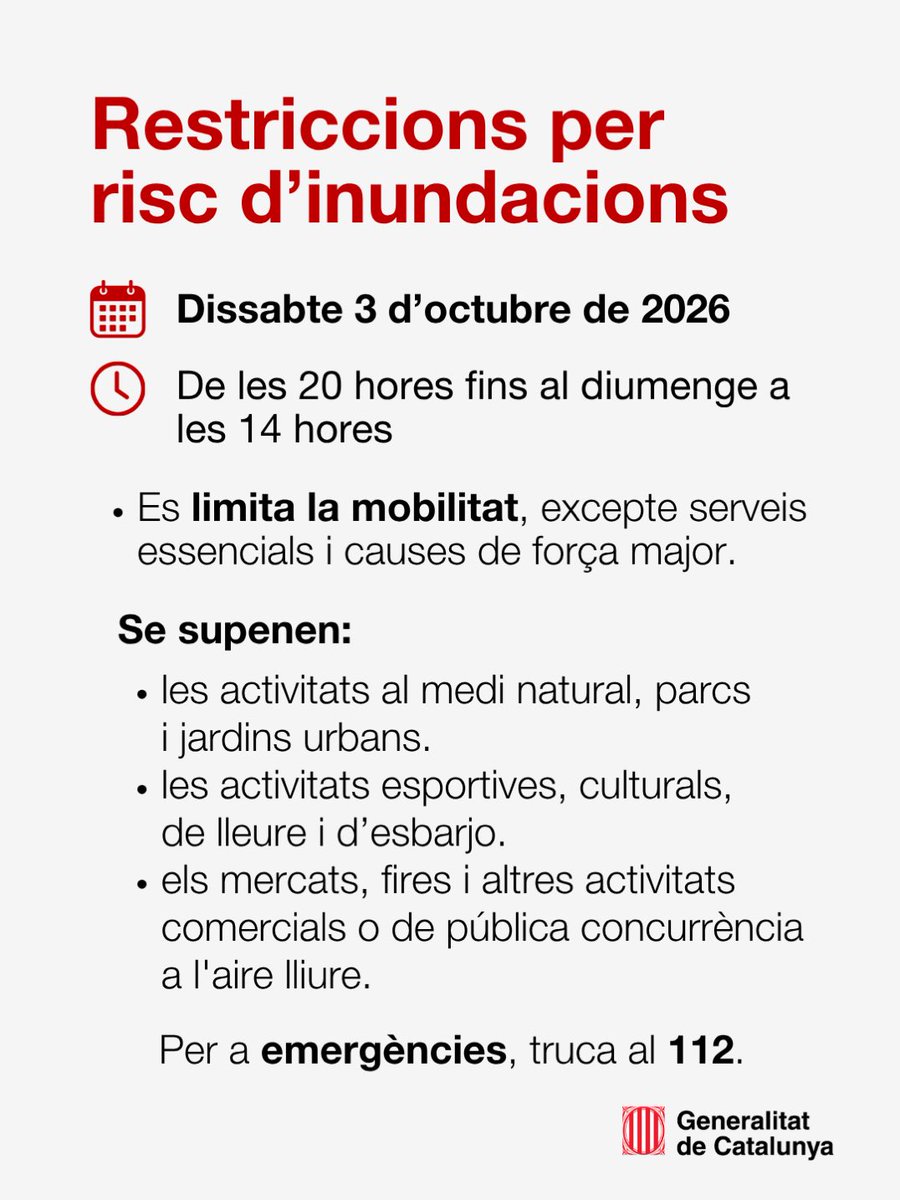 iratividal's tweet photo. De moment mobilitat limitada a Baix Camp i l'Alt Empordà, incloses el Moianès, Osona i totes les comarques de Girona.

Tots pendents del Clàssic. https://t.co/YJXWvHglPn
