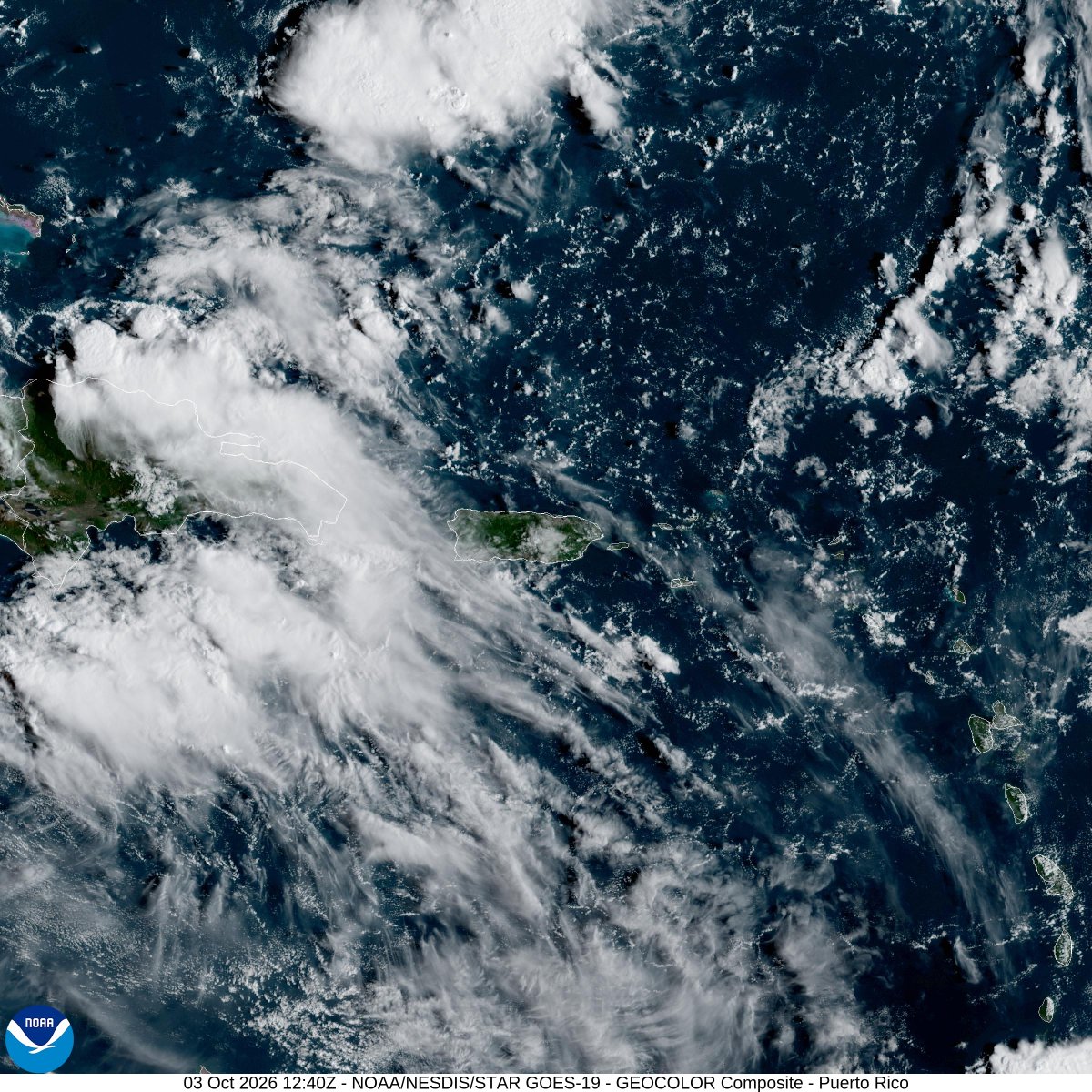 VegaBajaWx's tweet photo. Imagen de satélite October 3, 2026 at 09:00AM #PuertoRico #weather https://t.co/9nSz3RE6lk