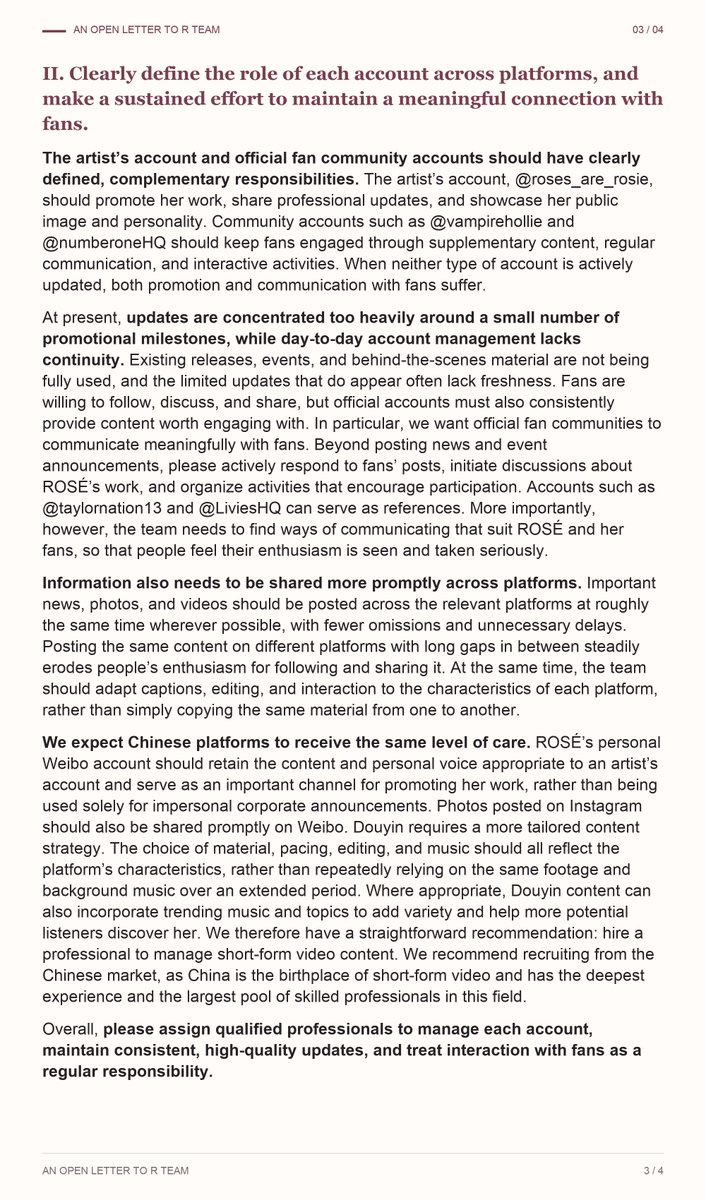 RoseChinabar's tweet photo. An open letter to R Team from all c-n1s.

@numberoneHQ @GeeeeRouz @tdwrd @THEBLACKLABEL @AtlanticRecords 

#ROSÉ #로제 https://t.co/3AaG4JwKD4