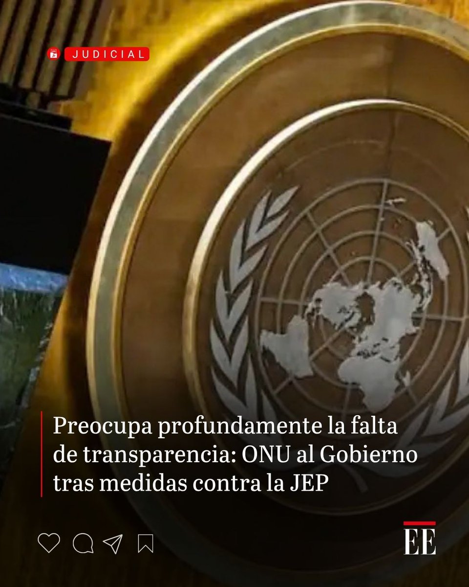 elespectador's tweet photo. Cuatro relatores de la ONU expresan preocupación por recortes a la Jurisdicción Especial para la Paz y piden explicaciones al gobierno. Le contamos los detalles👉 https://t.co/n2UFOfX9O1 https://t.co/nJh7fALLHN