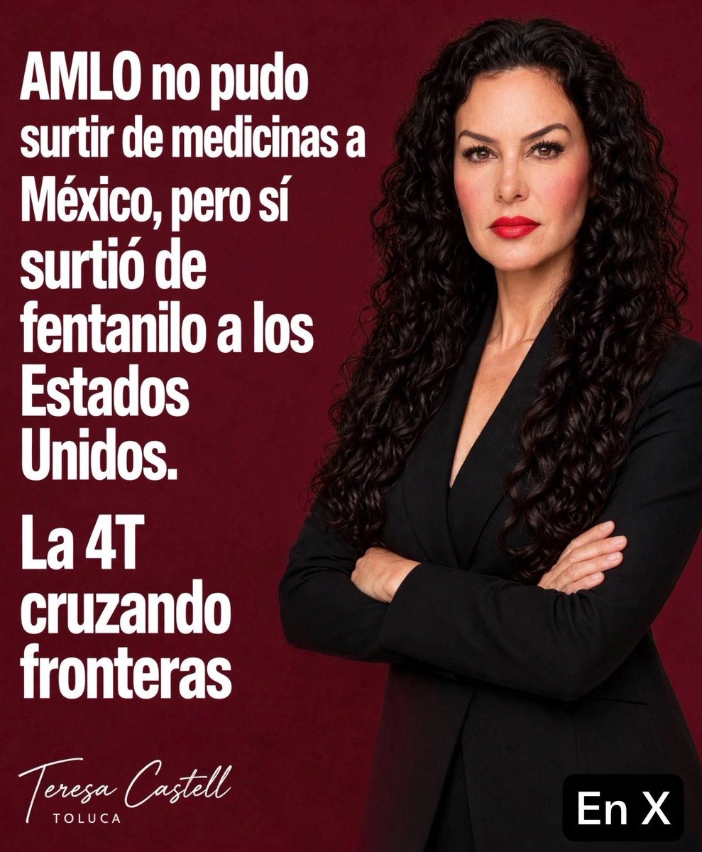 TeresaCastellMx's tweet photo. .@lopezobrador_ no pudo surtir de medicinas a México, pero sí surtió de fentanilo a EE.UU. Y @Claudiashein lo empeoró. La Transformación de 4ta cruzando fronteras.

No es herencia. Es complicidad y continuidad.

EL FRACASO DE AMLO que Claudia heredó y defendió:López destruyó el Seguro Popular en 2019, inventó el INSABI que quebró con una deuda de 70 MIL MILLONES a proveedores y nos dejó con 44 millones de mexicanos sin acceso a salud según CONEVAL. Los amparos por falta de medicinas subieron 950%.

EL FRACASO DE CLAUDIA EN 2025-2026:
Claudia dijo que lo iba a arreglar. Mintió.

 1.   La compra del año fue un cochinero: Su gobierno a través de Birmex lanzó la Compra Consolidada 2025-2026 para 2,029 claves. ¿Resultado? NO PUDIERON COMPRAR 1,026 claves. La mitad. Tuvieron que cancelar 175 contratos por un sobrecosto de 13 MIL MILLONES de pesos por comprar al más caro. Su propia Secretaría Anticorrupción de Raquel Buenrostro tuvo que intervenir.

 2.   Corrieron al director por corrupto: En abril de 2025 Claudia corrió a Iván Olmos Cansino, el director de Birmex que ella misma había puesto 5 meses antes. Y puso a su incondicional Carlos Ulloa, su ex secretario particular. Mismo partido, misma corrupción.

 3.   168 millones de medicinas perdidas: El propio Informe de Birmex 2026 reconoce que mandaron medicinas a donde NO se necesitaban. Tuvieron que REDISTRIBUIR 168 MILLONES de piezas porque las entregaron mal. Mientras tanto, tu farmacia del IMSS vacía.

 4.   Las cifras oficiales los delatan: El Informe Presidencial que entregaron al Congreso el 1 de septiembre dice que en 2024, 61.55% de la gente sin seguridad social salía con sus medicinas completas. En 2025, con Claudia, cayó a 53.55%. ¡Casi la mitad de la gente NO recibe sus medicamentos completos! Y en el IMSS solo 79% recibe todo. El propio IMSS dice que el desabasto es su problema #1.

Y mientras no hay quimios para nuestros niños, el fentanilo sigue cruzando:
No pueden surtir insulina, pero sí dejan pasar precursores por los puertos. Ineptos para lo legal, permisivos para lo ilegal.

Primer López nos dejó sin medicinas. Ahora Claudia nos receta su fracaso. Dos sexenios, mismo resultado: un sistema de salud colapsado que todos los días cobra vidas.

Teresa Castell
Toluca