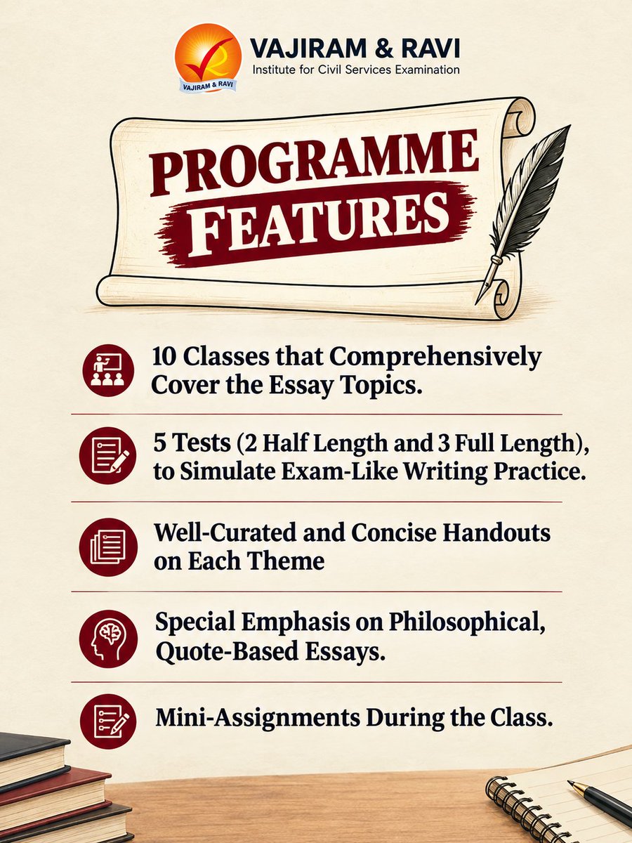 VajiramRavi's tweet photo. UPSC Essay Module 2027 | Vajiram and Ravi
👉 To Know More: https://t.co/180nbV9S1y
📞 For more details, contact us at: 080-622-063-30
#UPSCEssay #EssayWriting #UPSCMains #UPSC2027 #EssayModule #VajiramAndRavi https://t.co/lY5l5ad32N