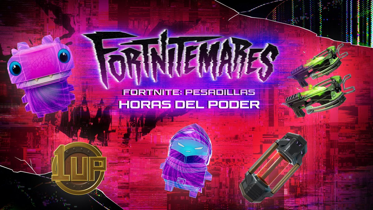 Fortnite_ES's tweet photo. Apunta una vez, acierta dos. Hoy, lánzate con los Cazademonios dobles: prepara tu disparo y deja que vuelen las dos.

🏹 Los espíritus cazarrecompensas aparecen con más frecuencia

🪙 Las fichas de vida extra y los extractores portátiles pueden aparecer en los cofres

Horarios: 🇲🇽 MX: 12am y 7pm - 🇦🇷 AR: 3pm y 10pm - 🇪🇸 CEST: 8pm y 3am del día siguiente.