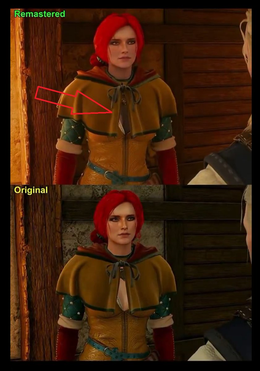 aHungryGamer's tweet photo. @ApexGameCentral Wow wow wow, did they censor Triss' outfit or is the brightness/gamma  just lower? https://t.co/QVyhzO6dwQ