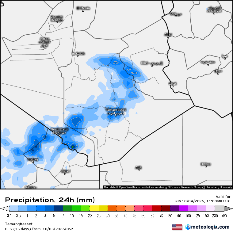 MeteoMosta68162's tweet photo. الجزائر 🇩🇿 
أمطار رعدية محلية متوقعة مساء اليوم السبت والليلة القادمة بمناطق واسعة من شمال الوطن و الخط الرابط بين برج باجي مختار نحو تمنراست 🇩🇿⛈️👇 https://t.co/7nVb9hXFcV