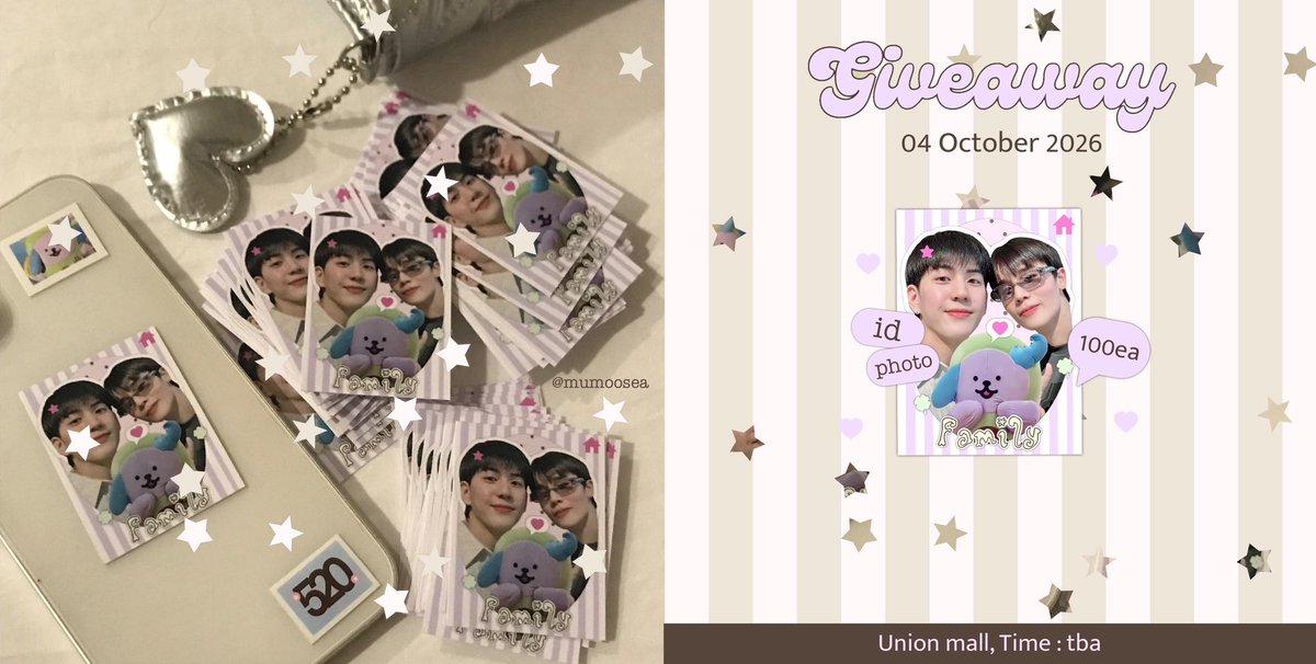 mumoosea's tweet photo. Giveaway for avocean fam 🐶🛟♥️ ; )

🏡id photo 100 ea ⏦ﾟ♡︎

04 October 2026 
Union mall 
time : tba 

( มารับน้องไปอยู่ด้วยหน่อยค้าบบ ㅜㅜ ) https://t.co/jdIW66RAar