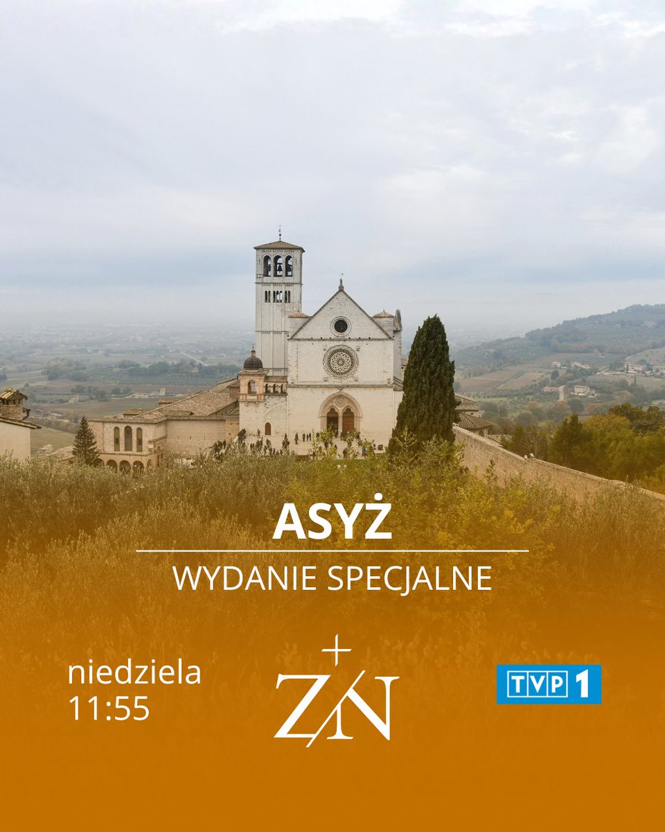 ReligiaTVP's tweet photo. 🕊️ Asyż, miasto św. Franciszka jest szczególnym miejscem modlitwy, spotkania i refleksji nad jego życiem oraz przesłaniem
Obchodzony Rok Świętego Franciszka staje się okazją, aby na nowo odkryć jego duchowość
📺 Zapraszamy na specjalne wydanie #MZaN - niedziela 11:55 TVP1 https://t.co/qpmVp0qupF