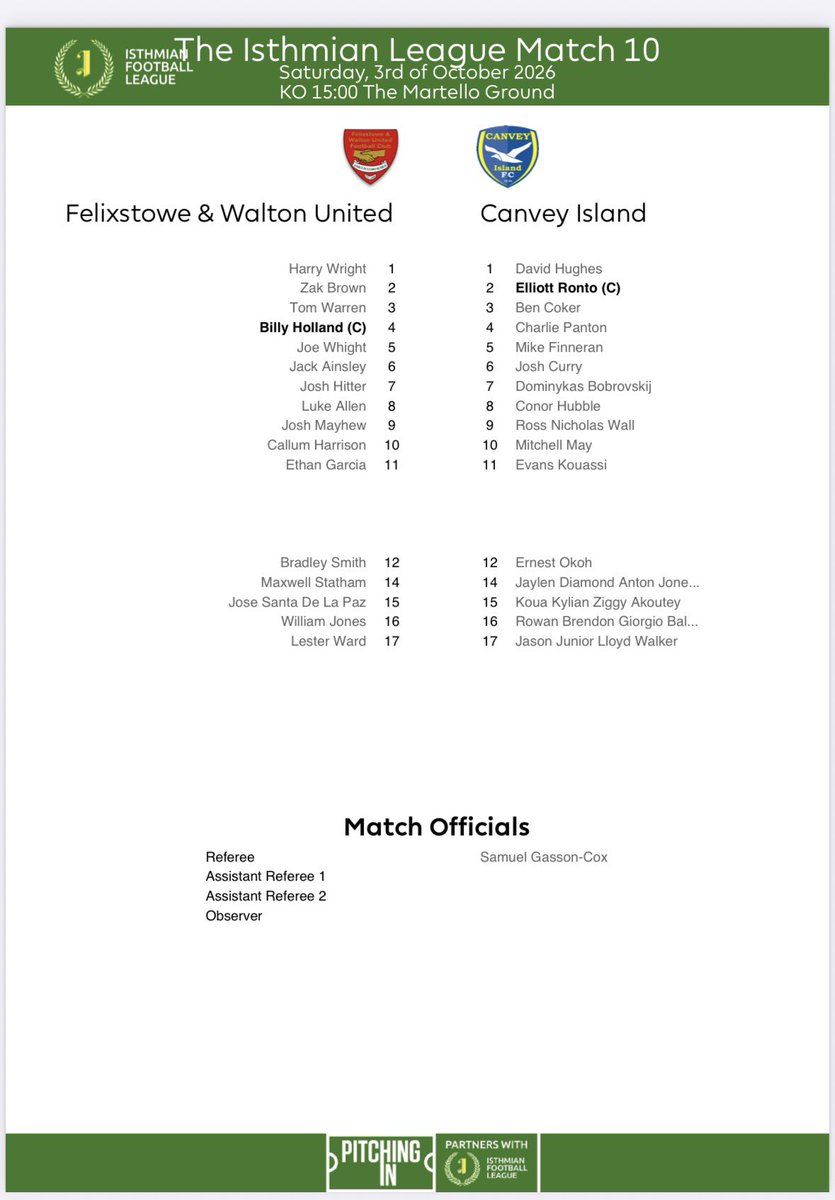 Felixseasiders's tweet photo. Today’s lineups https://t.co/OdIdnZKDZM