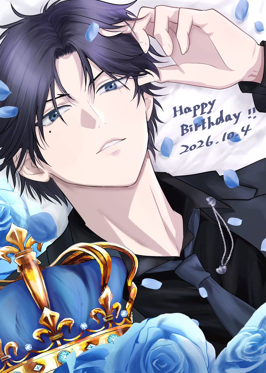 as_to_mi_yu's tweet photo. べ様お誕生日おめでとうございます☺️🎉🎊💐👏♥️🩵👑🩵

決めきれなかったので髪色はアニメと原作を……！

#跡部景吾生誕祭2026
#跡部景吾誕生祭2026
#なるほどBIRTHDAYじゃねーの https://t.co/XlJmcevr9P