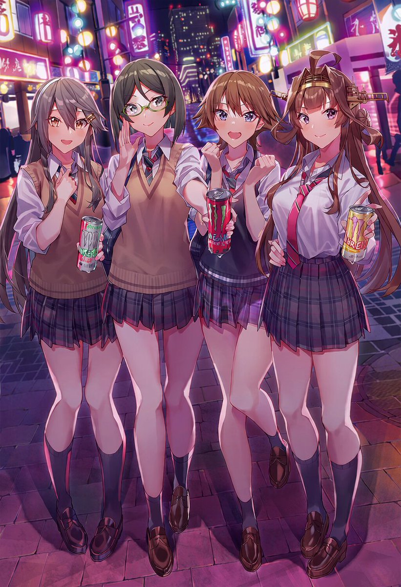 CoreAce's tweet photo. 金剛型
ワタシ達のエナドリ飲みますカ？ https://t.co/VxodlMtZqc