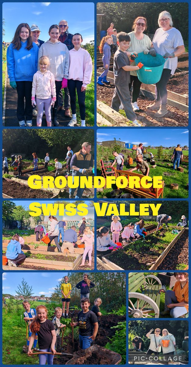 GroundforceSV's tweet photo. Fantastic morning spent in collaboration with @SwissValleyCP to maintain the allotment, clear raised beds ready for planting, painted benches and had a much needed tidy up. Thank you to all members from the local community who turned up as well staff and pupils from the school π https://t.co/J3POMHmQ4T