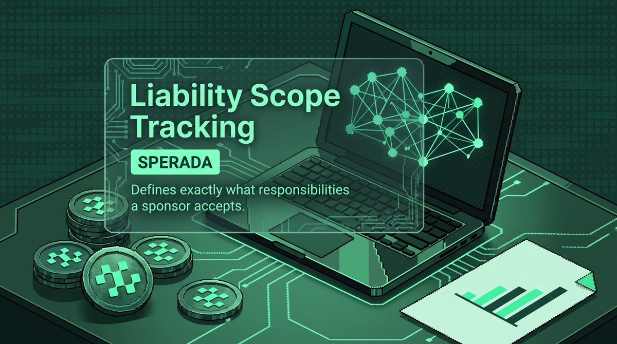 SperadaClarity's tweet photo. Responsibility needs clear boundaries. Sperada tracks the exact liability scope accepted by a sponsor, making it easier to understand what an autonomous agent is accountable for. https://t.co/FdvgCMRQf1