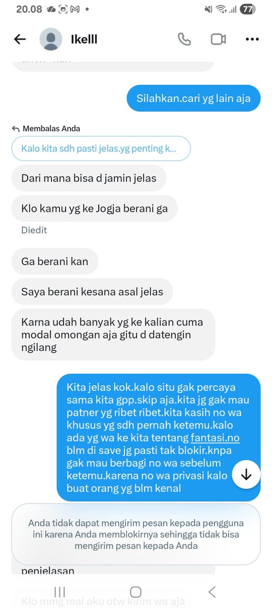 waridah931's tweet photo. Katanya anak kuliahan berpendidikan tapi otak nya kok tolol yah.orang dia yg ngajak ketemu malah sewot.malah dia posting akun ku katanya aku penipu.ada ada saja nih orang.
@ https://t.co/qg12LwZKrR