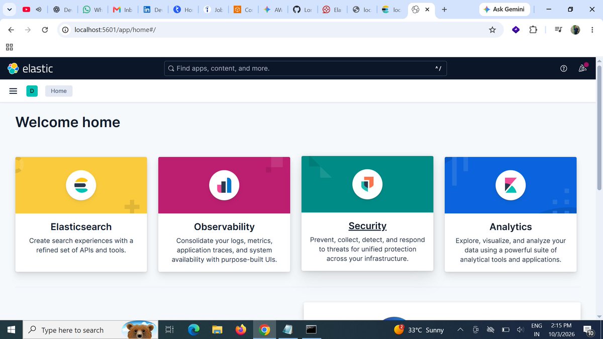 VijayDabkara's tweet photo. DevOps Day 137 | #ELK_Stack
Today, I worked on a live DevOps project with the Elastic Stack:
#Elasticsearch
#Logstash
#Kibana
Filebeat
Metricbeat
Docker Compose
Deployed Elastiflix
Verified metrics indexed in Elasticsearch
Explored monitoring & visualization https://t.co/iXLxRKe07I