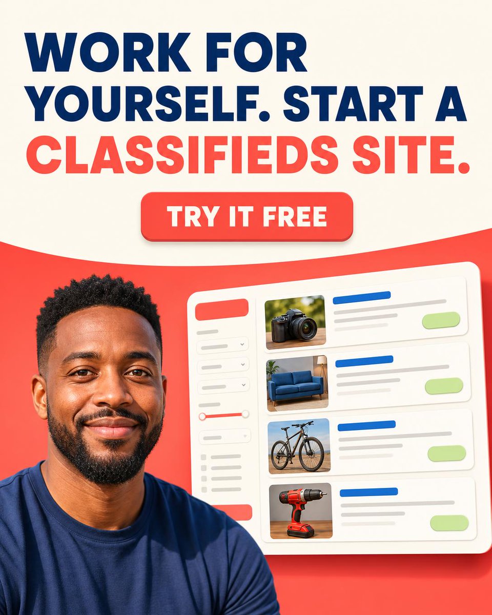 brilliantdirect's tweet photo. ๐ A business of your own, not another side job. Start your own classified ad website.
The site you keep picturing becomes a real one.
๐ Try it free: https://t.co/Fu5RPFJ1An
Your free trial opens all of it.
#ClassifiedAdWebsite #WorkForYourself #OnlineBusiness https://t.co/6KEKVptdeV