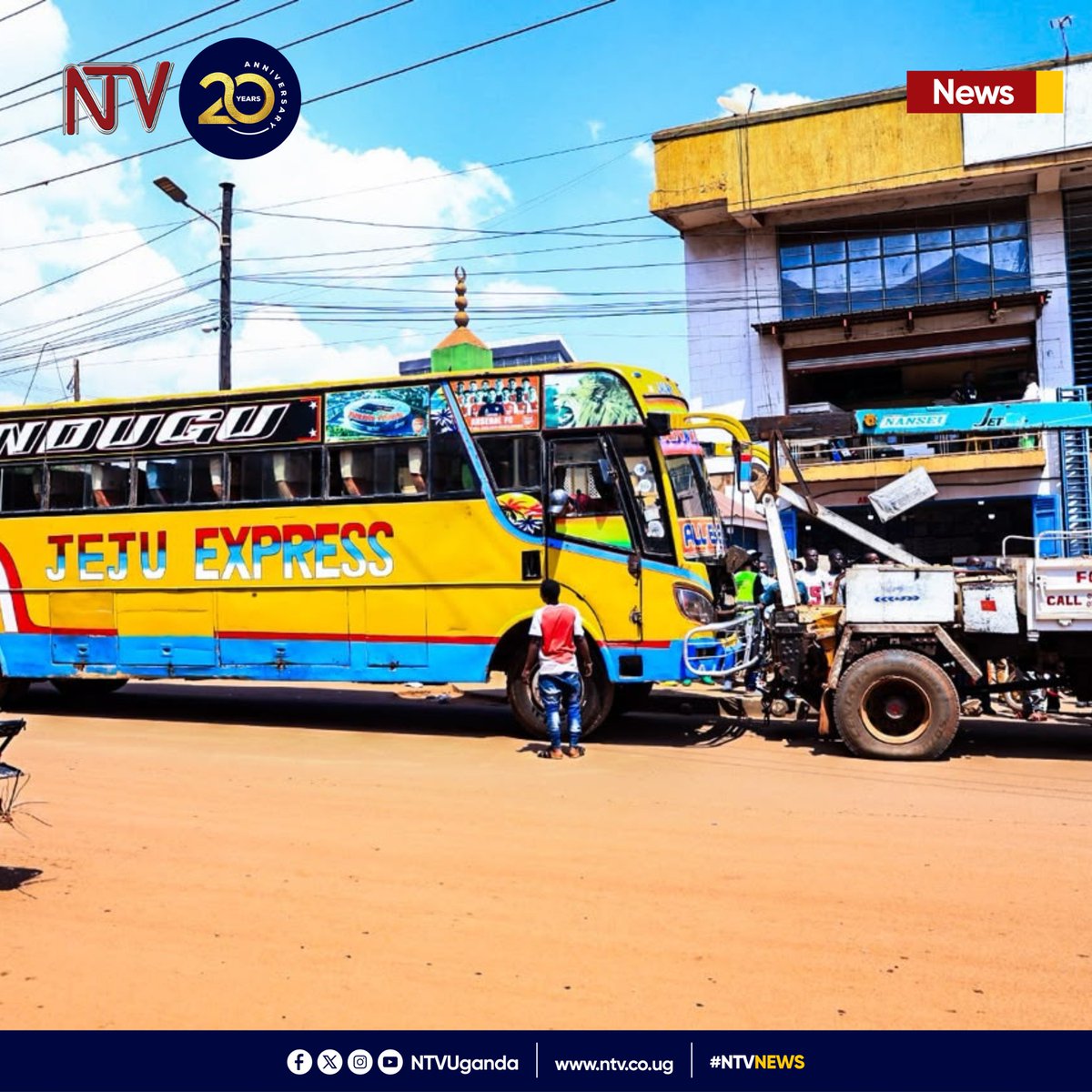 ntvuganda's tweet photo. UPDATE: More than 70 Lubiri High School students were safely evacuated after their bus reportedly failed to stop while descending Mengo Hill Road.  Police said the bus was carrying 72 people against an authorised capacity of 67. The vehicle reportedly had an expired PSV licence, worn-out tyres and lacked the required trip documents. Three people have been arrested as investigations continue.
#NTVNews 
📷lbrahim_kavuma