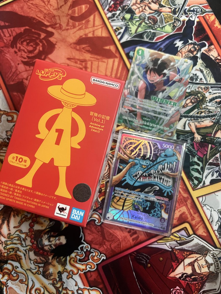ABJitz's tweet photo. Went 5-0 at my locals and I finally got the dub with #Kaido!!! LFG!!!!! 🎉
#OPTCG #PKaido #OP17 https://t.co/IetX9oSnoK
