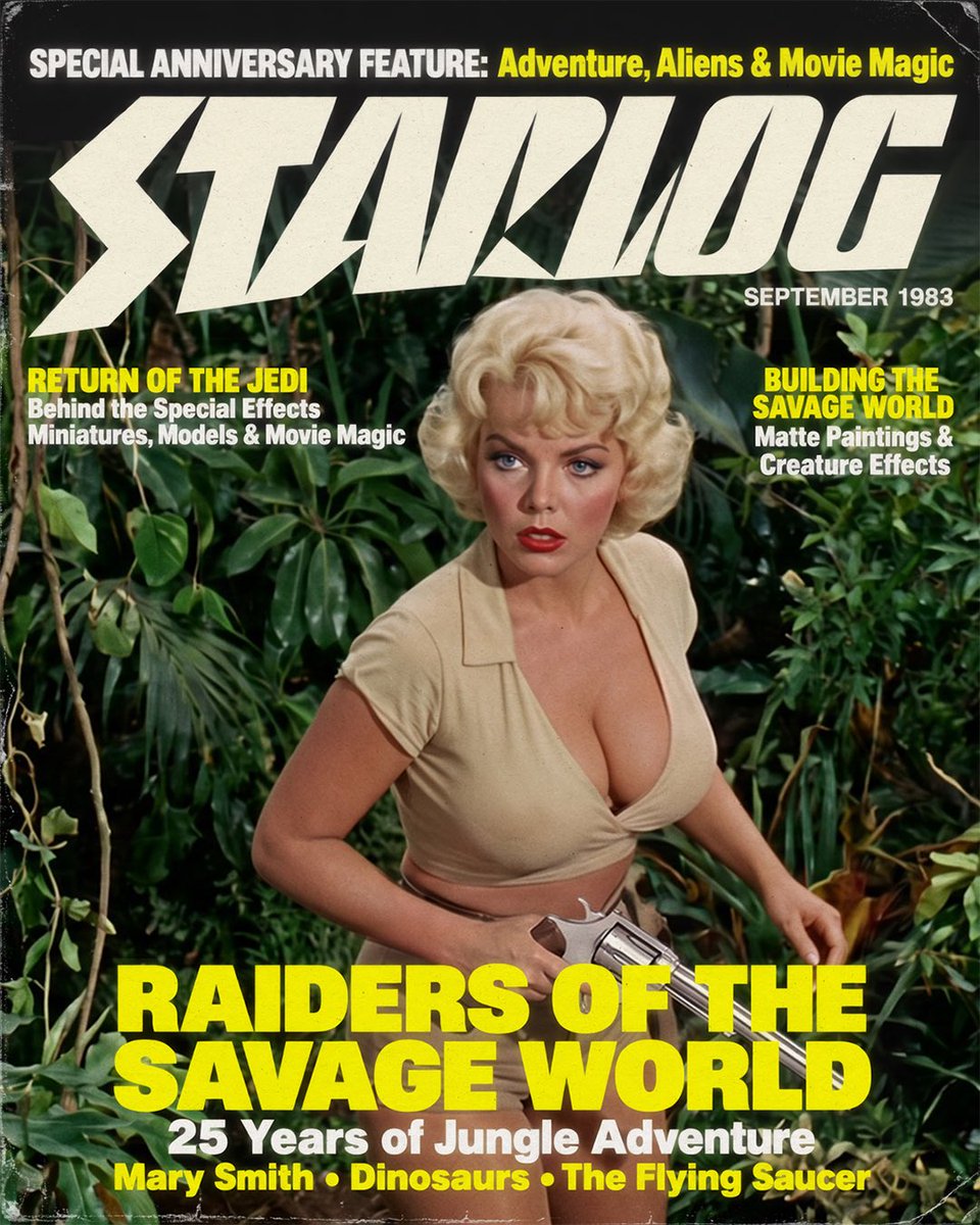 Laserbabesdinos's tweet photo. Dinosaurs, flying saucers &amp; Mary Smith between takes!

RAIDERS OF THE SAVAGE WORLD—retro sci-fi, behind-the-scenes &amp; pin-up glamour.

🔓 Full collection in the Patreon Vault: 

https://t.co/xQqXSnaDgq

📸 Instagram preview: 

https://t.co/kfBpKxJLdn

#scifi #pinup #oldhollywood https://t.co/tOIcKpx2bG