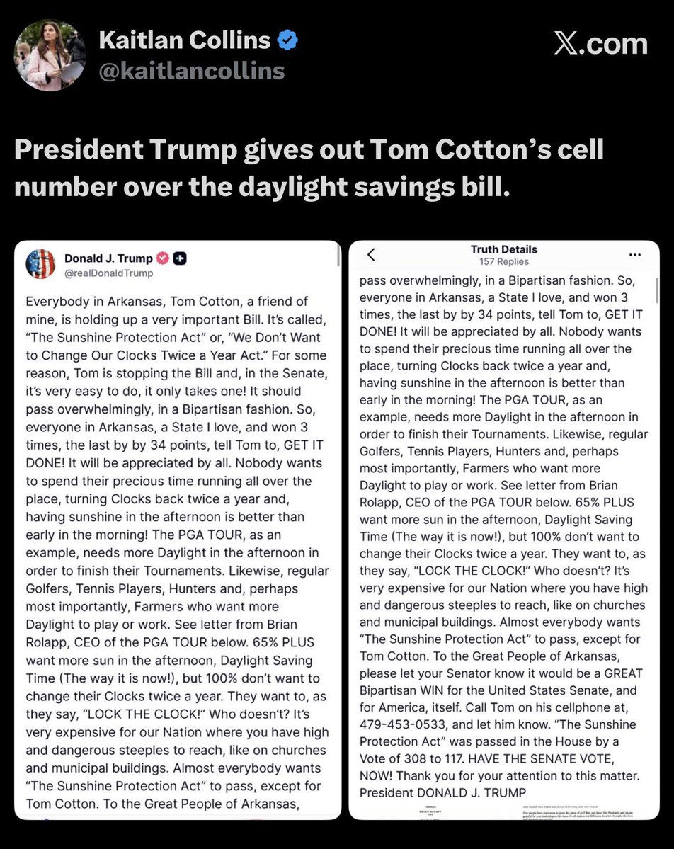 RyanShead's tweet photo. The President of the United States just DOXXED Tom Cotton. 👀

Let’s get serious about the 25th Amendment. https://t.co/u36iIWfqs2
