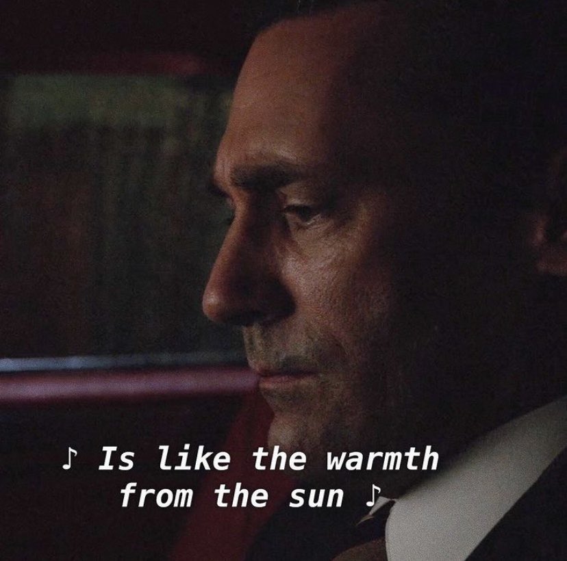 madmenpics's tweet photo. “One day they get older and you see them do something and you feel that feeling that you were pretending to have. And it feels like your heart is going to explode.” https://t.co/hJyqFpmCZC