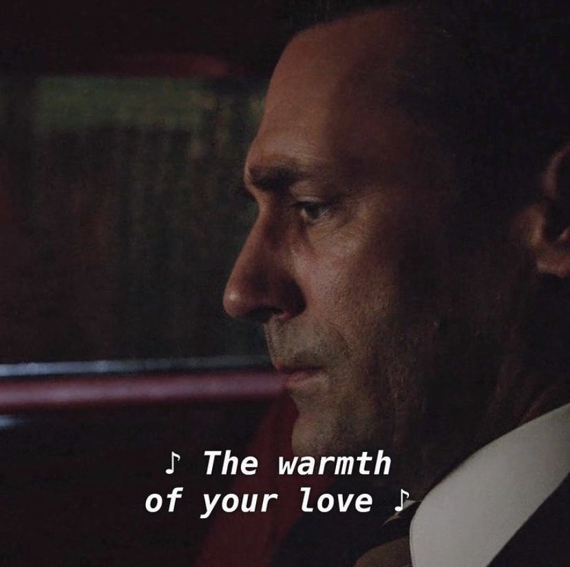 madmenpics's tweet photo. “One day they get older and you see them do something and you feel that feeling that you were pretending to have. And it feels like your heart is going to explode.” https://t.co/hJyqFpmCZC