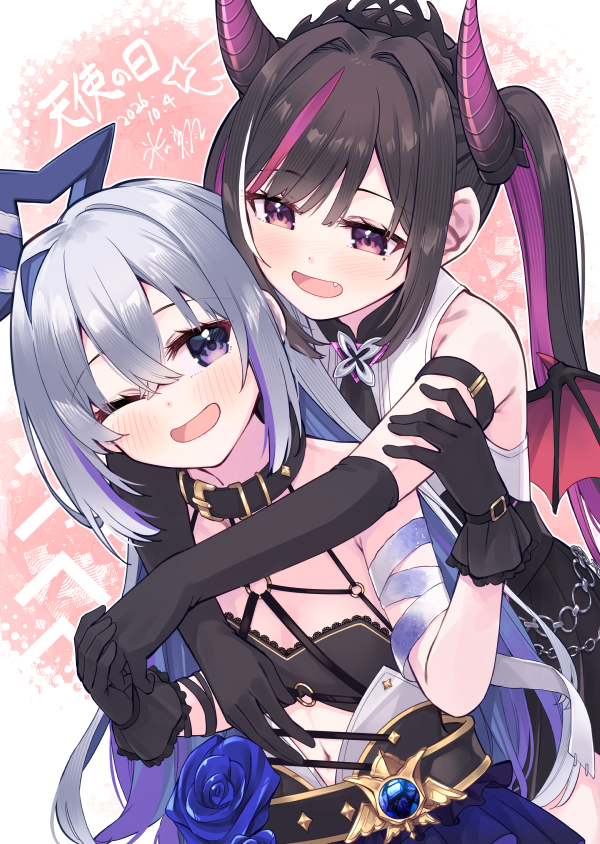 hikawa21's tweet photo. 天使の日ですがホロクル当日だったので堕天使と小悪魔を描いてから旅立っていました計画性◎
#かなたーと #AZKiART https://t.co/KaWvcfgytb