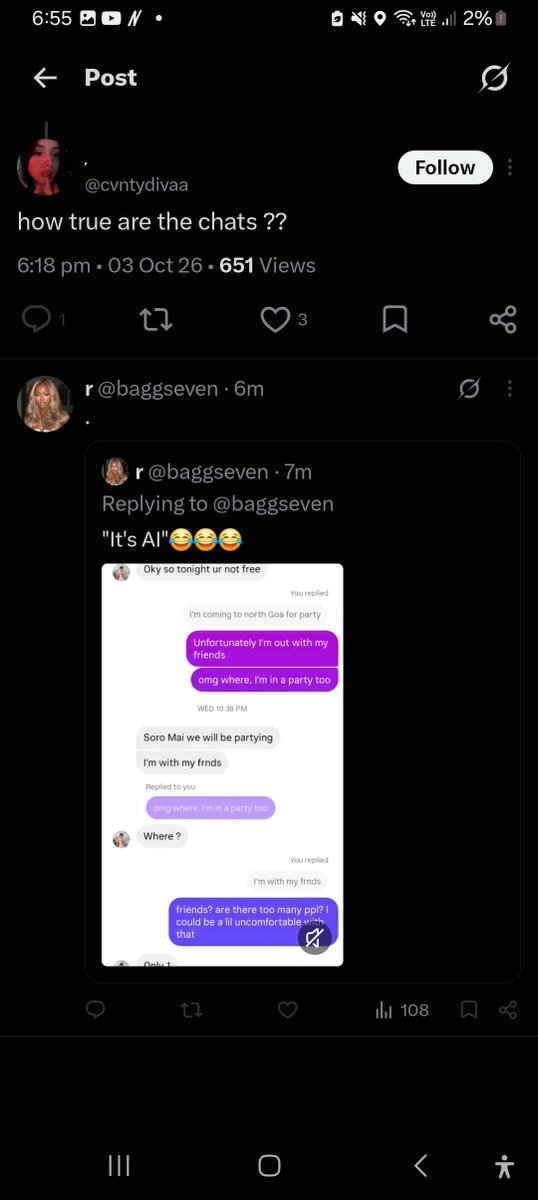 WishsenseS1ca9's tweet photo. These Akanksha fans are now using fake AI chat to blame Salman You all can check there is no such account in instagram and why tf salman will share his personal details These ppl are making you all fool Disgusting cheap Losers! #akankshachoudhary #yogeshrawat #riseandfall2 https://t.co/S4L2aQbA8p