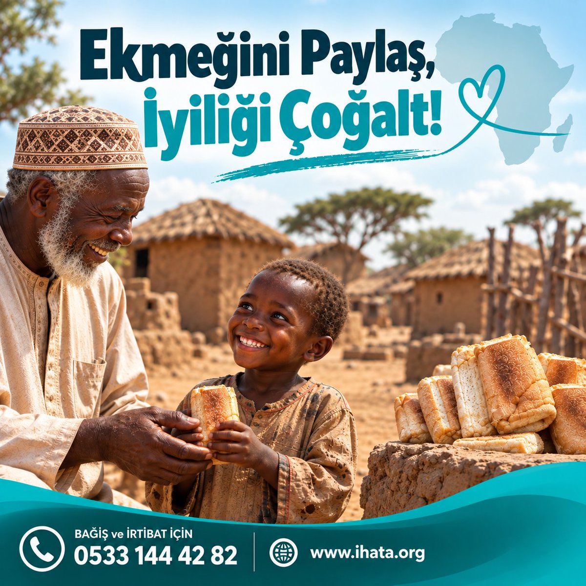 ihatadernegi's tweet photo. 🍞 Ekmeğini Paylaş, İyiliği Çoğalt! 🤲

Sen de destek olarak bu iyilik hareketine ortak olabilirsin.

📞 Bağış ve İrtibat: 0533 144 42 82
🌐 https://t.co/ZLJrPoEtlB

#İHATA #Afrika #EkmekDağıtımı #Bağış #İnsaniYardım https://t.co/Bq7VaOgnjo