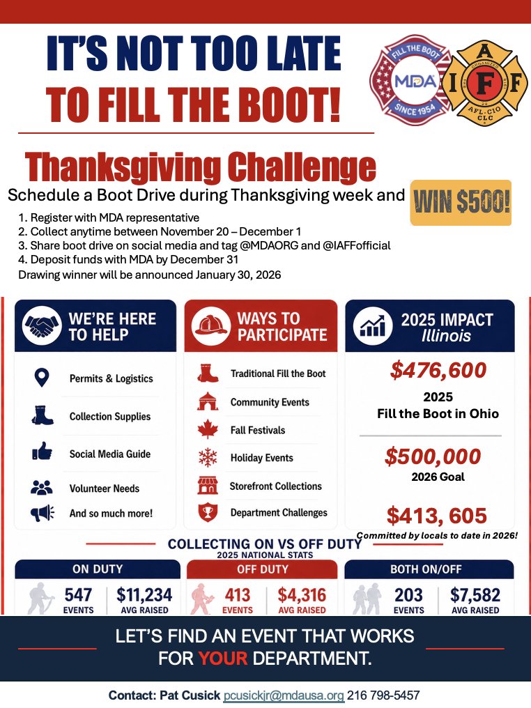 AFFI1935's tweet photo. There is still time to help raise money for MDA in 2026! Help us reach our goal of $500,000. 
Visit the AFFI website for additional information: https://t.co/eTv6mq9fsL #affisupports https://t.co/gfmBqF0llL