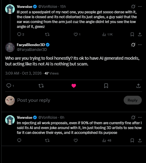 Secret3db's tweet photo. Bro offically admitted to using ai - then their bitch ass deleted the post boo hoo https://t.co/eJkWEkqjSa