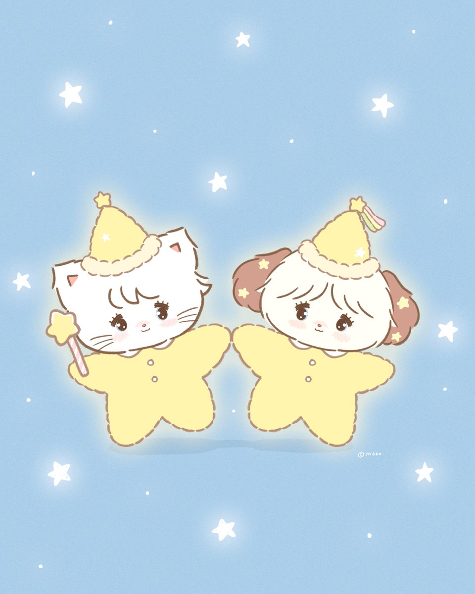 hphpmikko's tweet photo. 🐶スフレ｛今夜は お星さまにへんしんっ🌟
🐱ムース｛たのしい夢が みられますように〜⭐︎ https://t.co/t08ChaMmLu